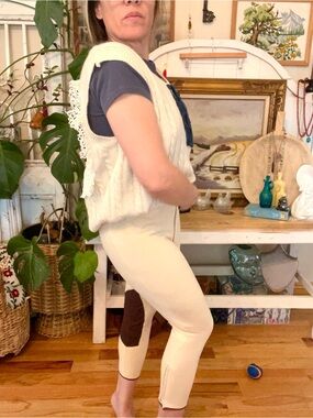 vintage Harry Hall riding breeches light cream contrasting dark brown pants